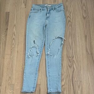 Light Blue Distressed Women Jeans